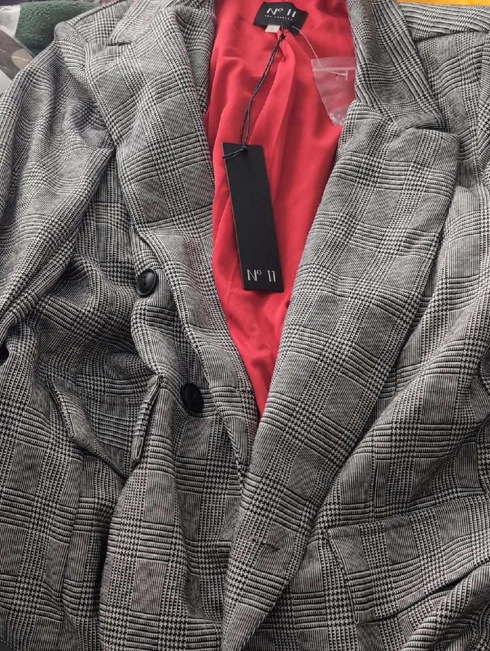 N° II Plaid Double-Breasted Blazer- M